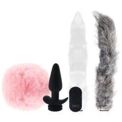 XR Brands Tailz Snap-On Anal Vibe And 3 Interchangeable Tails Set