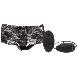 X-Gen Black Lace Boyshort & Love Egg