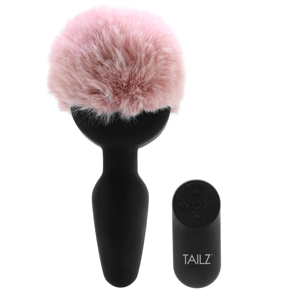 XR Brands Tailz Vibrating Pink Bunny Tail Anal Plug 3 XR Brands Tailz Vibrating Pink Bunny Tail Anal Plug