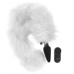XR Brands Tailz White Fox Remote Vibrating Anal Plug
