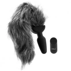 XR Brands Tailz Grey Fox Vibrating Anal Plug