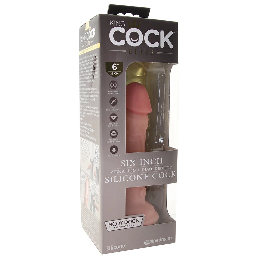 Pipedream King Cock Elite Dual Density 6 Inch Silicone Vibe 8 Pipedream King Cock Elite Dual Density 6 Inch Silicone Vibe - Image 6